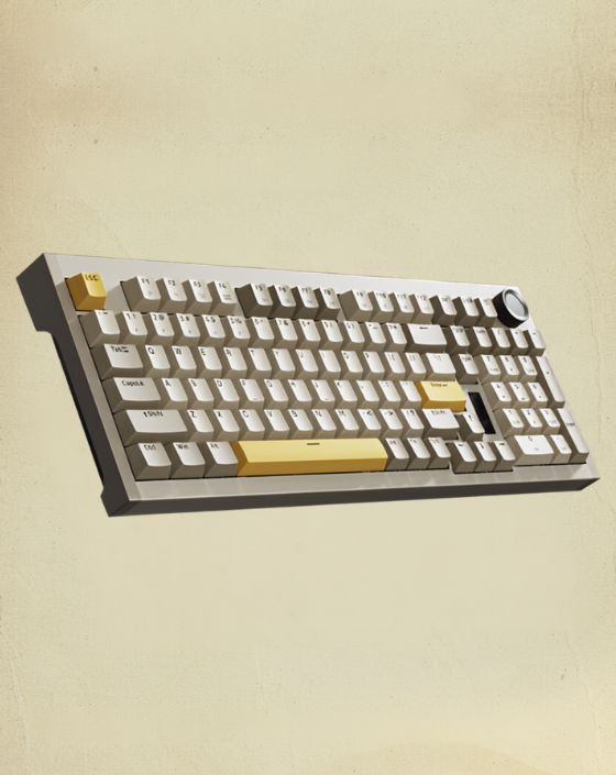 Desert Aluminum 96: CNC Gasket Wireless Keyboard, Knob - Kerno