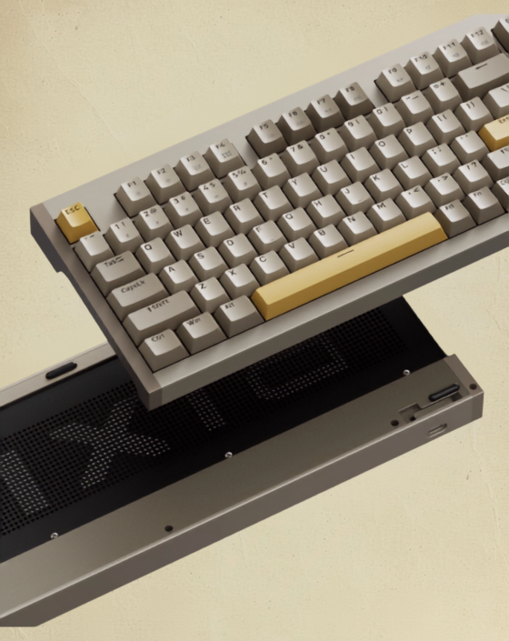 Desert Aluminum 96: CNC Gasket Wireless Keyboard, Knob - Kerno
