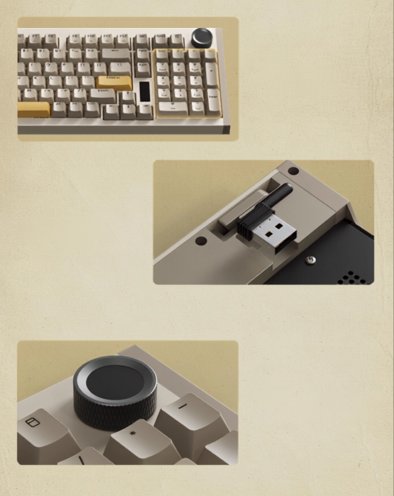 Desert Aluminum 96: CNC Gasket Wireless Keyboard, Knob - Kerno