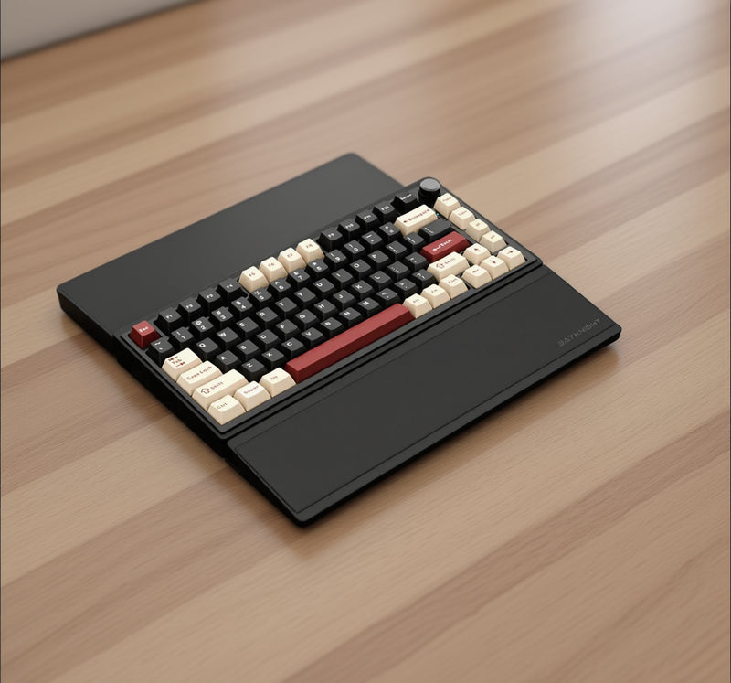 Dark Glory: 75% Wireless Keyboard, Foldable Palm Rest - Kerno