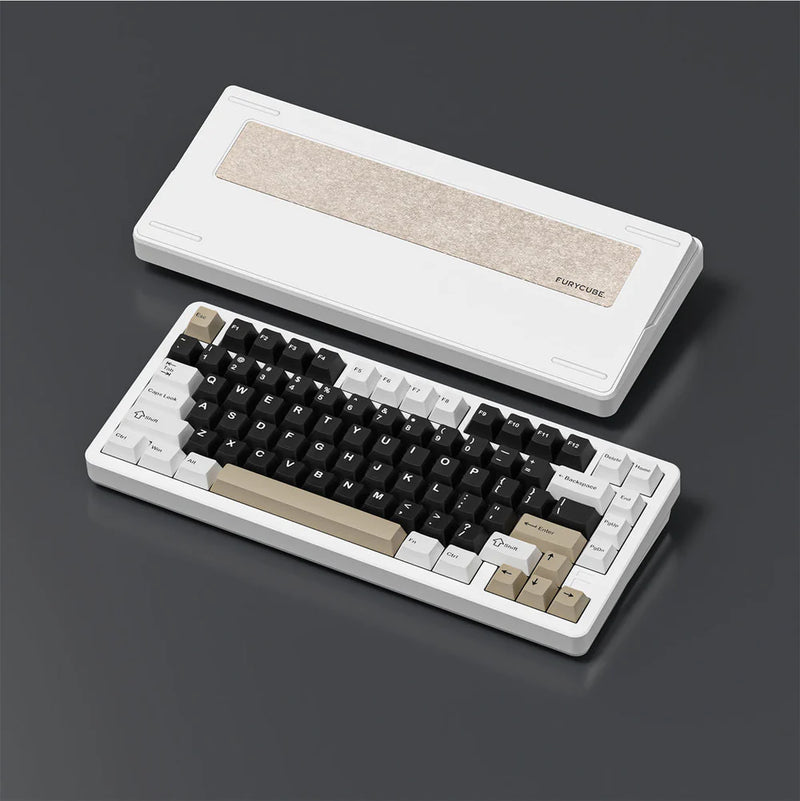 White: 75% Aluminum Wireless Keyboard, Knob - Kerno