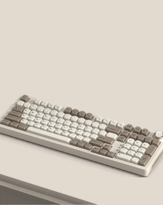 Warm Gray 98: Gasket Mount Wireless Keyboard, Knob - Kerno