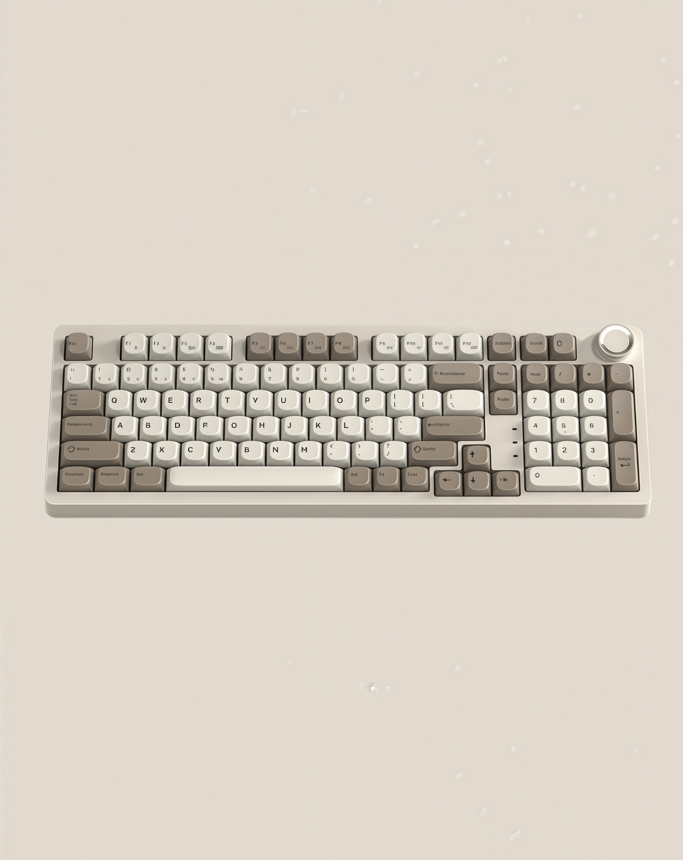 Warm Gray 98: Gasket Mount Wireless Keyboard, Knob - Kerno