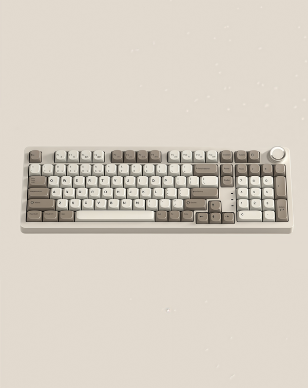 Warm Gray 98: Gasket Mount Wireless Keyboard, Knob - Kerno