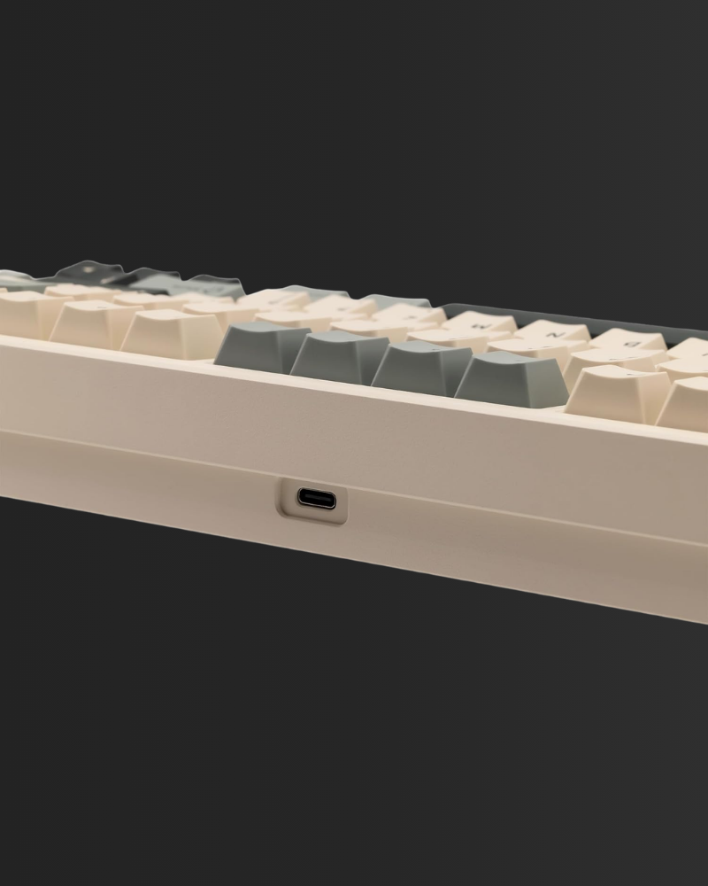 AX75: Quick-Release Aluminum Wireless Keyboard, Milk White - Kerno