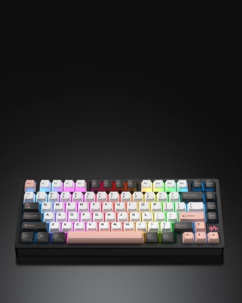 AX75: Quick-Release Aluminum Wireless Keyboard, Obsidian Black - Kerno