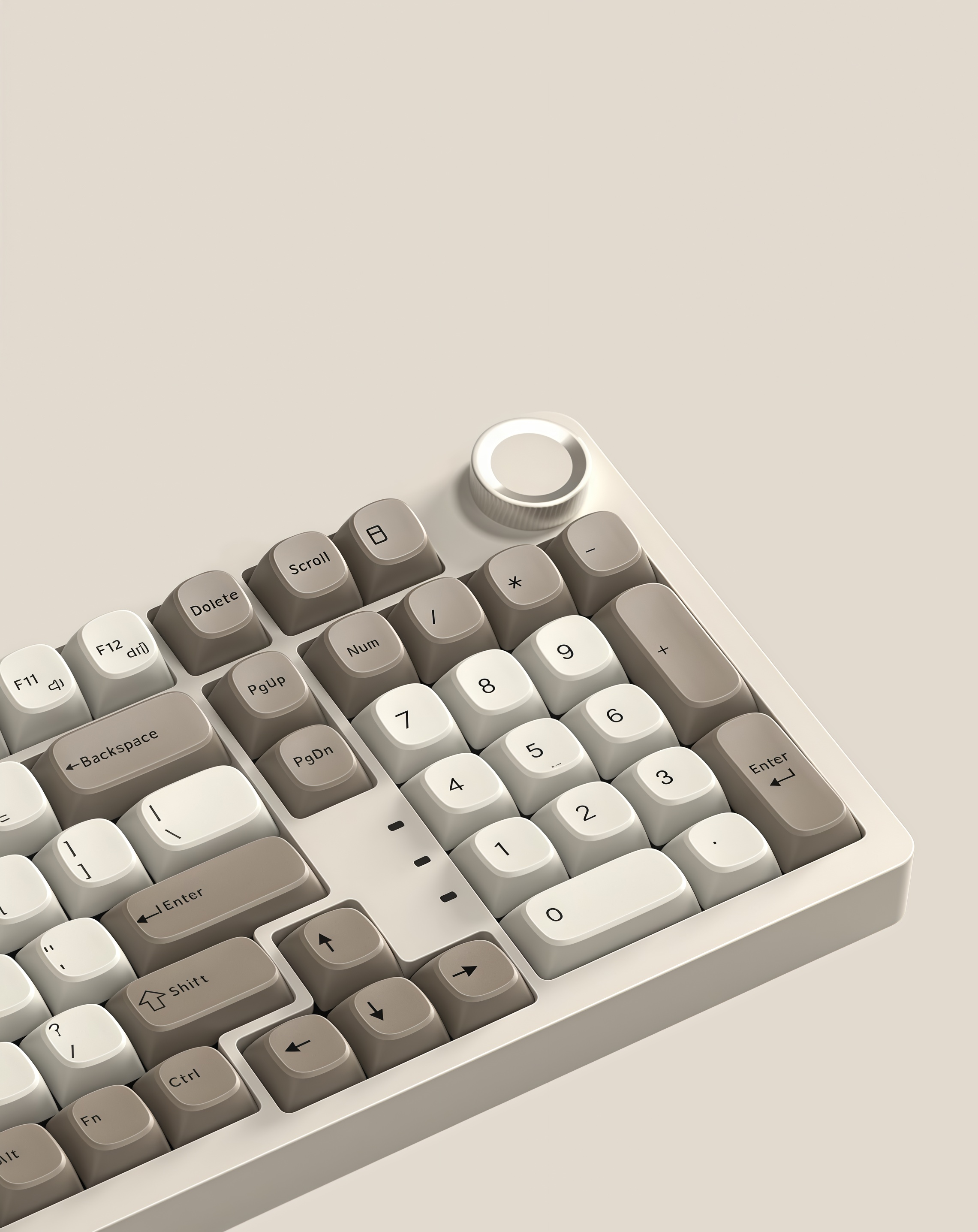Warm Gray 98: Gasket Mount Wireless Keyboard, Knob - Kerno