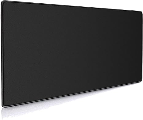 Plain Black Desk Pad : Cloth Surface, Stitched Edge - Kerno