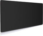 Plain Black Desk Pad : Cloth Surface, Stitched Edge - Kerno