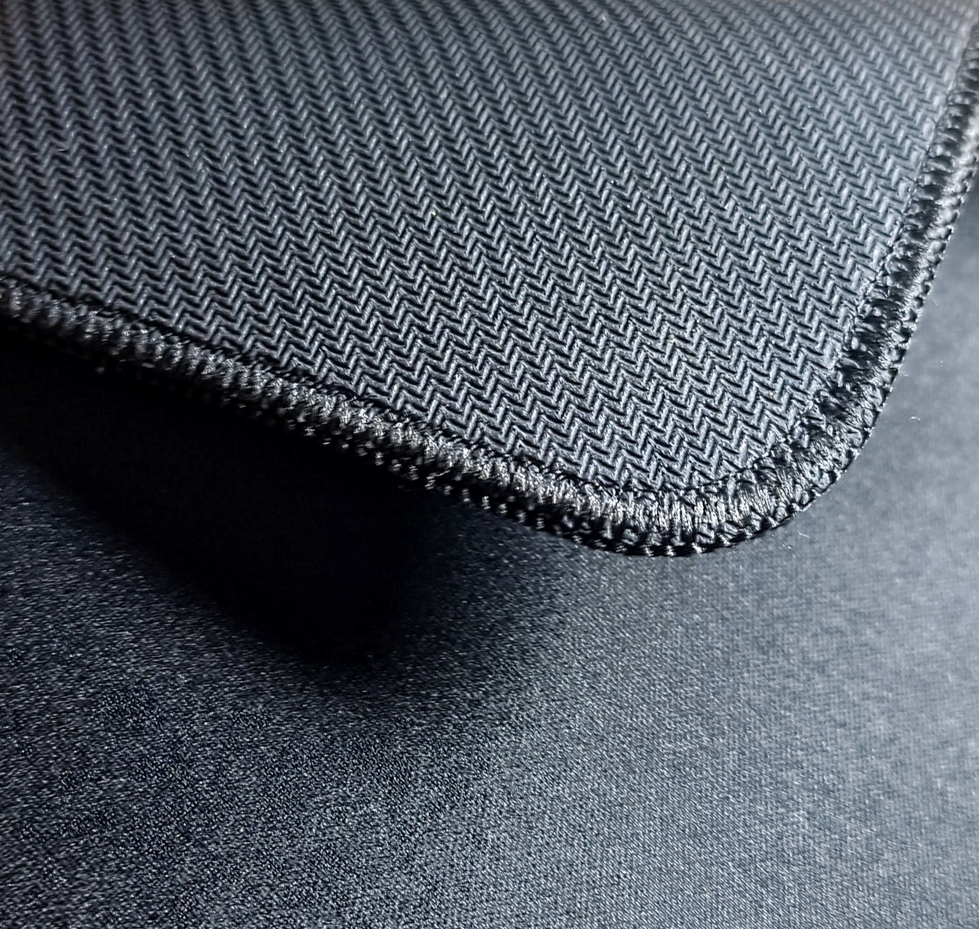 Plain Black Desk Pad : Cloth Surface, Stitched Edge - Kerno