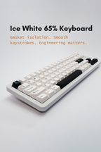 Ice Crystal White 65% Keyboard - Kerno Exclusive | Gasket Mount, Tri-mode Wireless - Kerno
