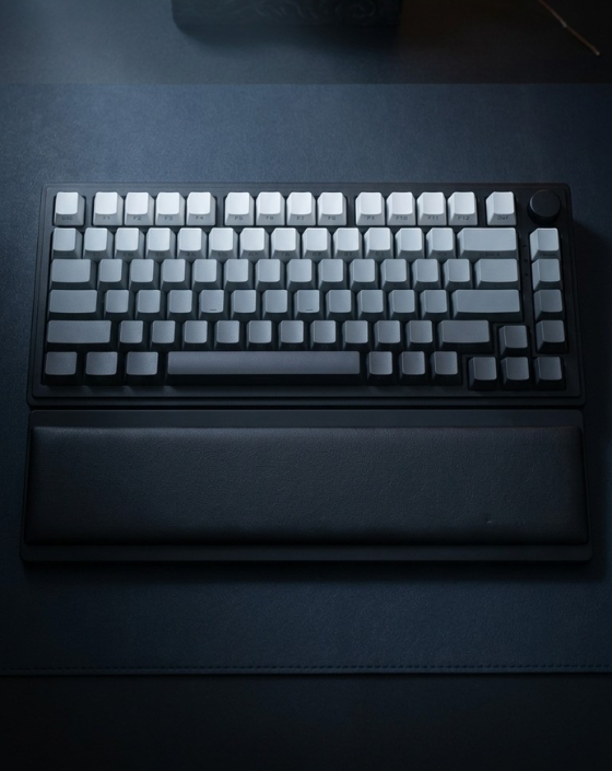 Ink Dust Black: 75% Wireless Keyboard, Foldable Palm Rest - Kerno