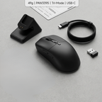 Matte Black 49g - Tri-mode Wireless Precision Mouse - Kerno
