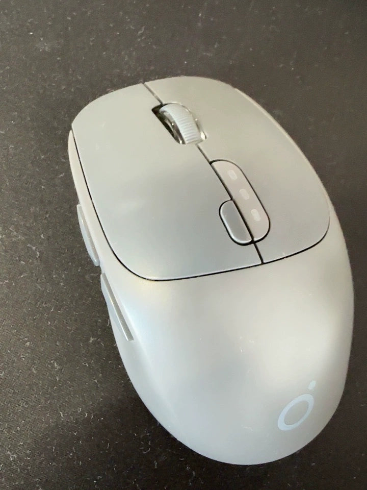 This mouse is very nice-looking and can connect via both Bluetooth and a receiver. I'm very satisfied with this purchase and would recommend it.