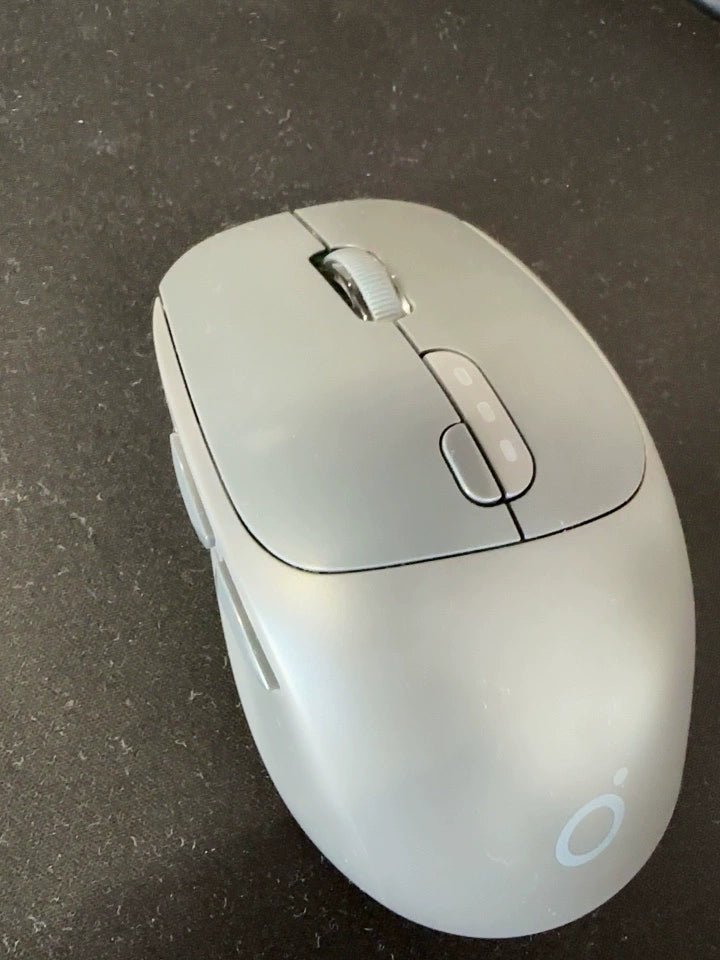 This mouse is very nice-looking and can connect via both Bluetooth and a receiver. I'm very satisfied with this purchase and would recommend it.