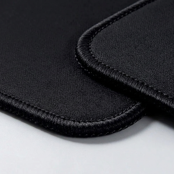 Plain Black Desk Pad : Cloth Surface, Stitched Edge - Kerno