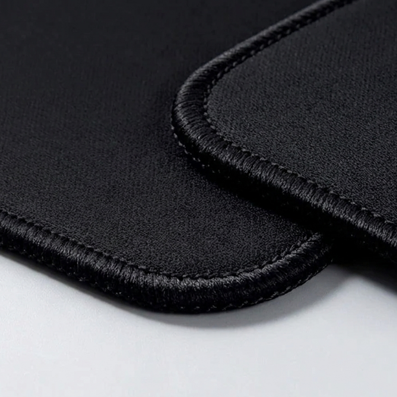 Plain Black Desk Pad : Cloth Surface, Stitched Edge - Kerno