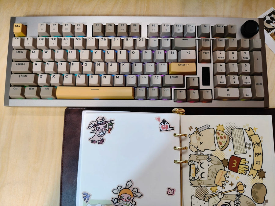 The typing experience is fantastic, not heavy at all, and the yellow color is just gorgeous.