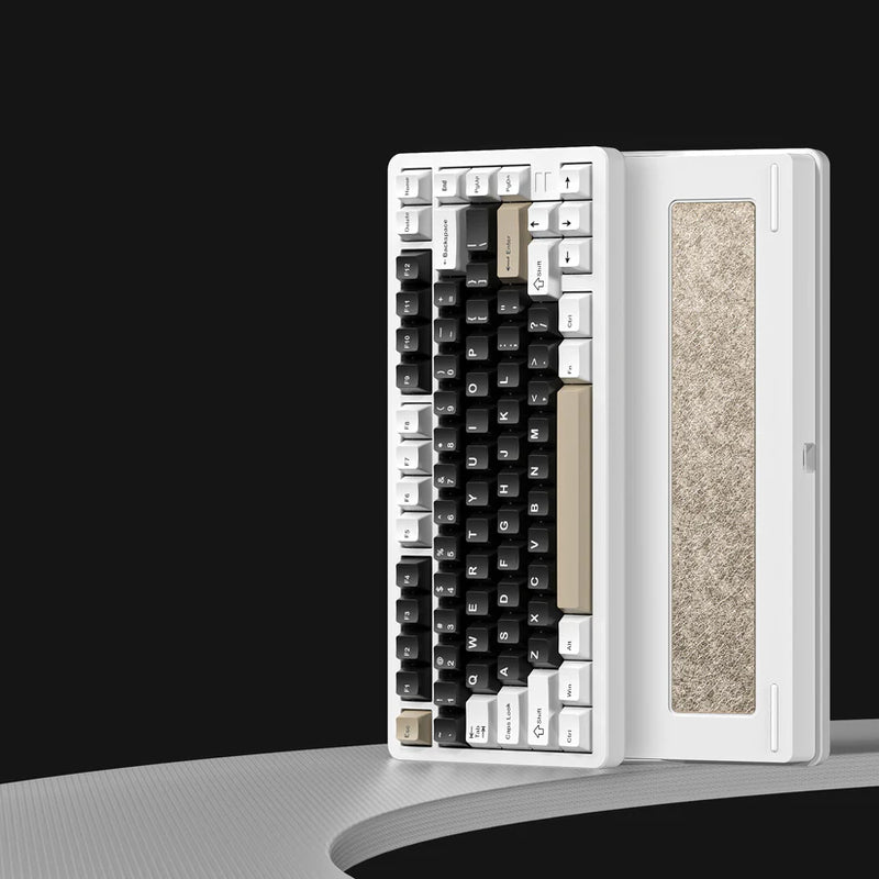 White: 75% Aluminum Wireless Keyboard, Knob - Kerno