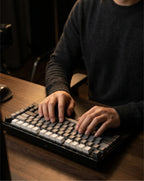 Ink Dust Black: 75% Wireless Keyboard, Foldable Palm Rest - Kerno
