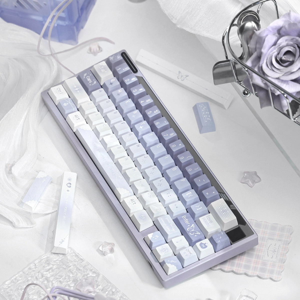 Butterfly Whisper Keycap Set - PBT Dye-Sub, 144 Keys - Kerno