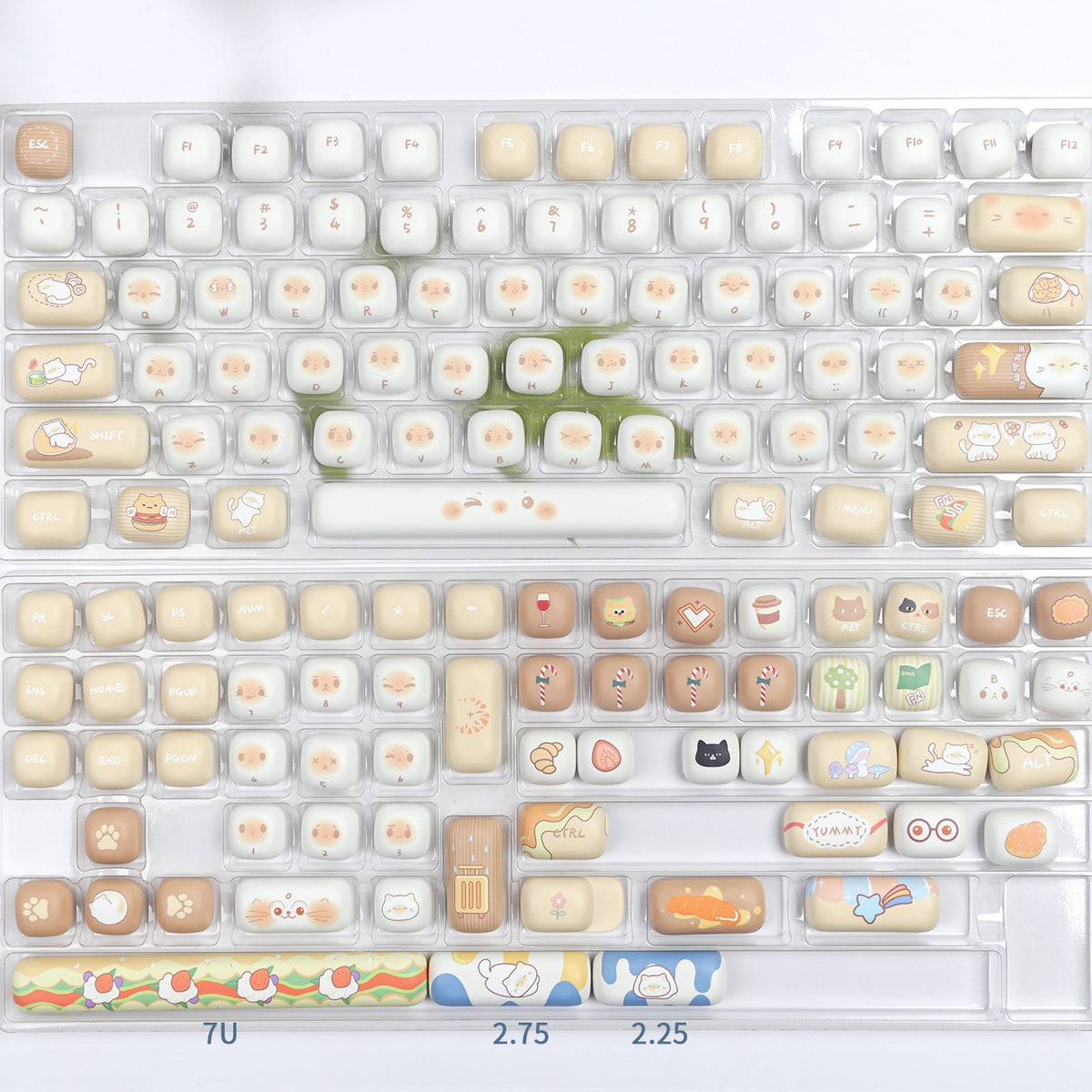Cat Theme Keycap Set - PBT, Full Set - Kerno