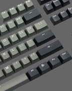 Retro Black & Gray Keycap Set - OEM Profile, Double-Shot PBT - Kerno