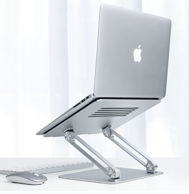 Silver Aluminum Adjustable Laptop Stand: Ventilated, Foldable - Kerno