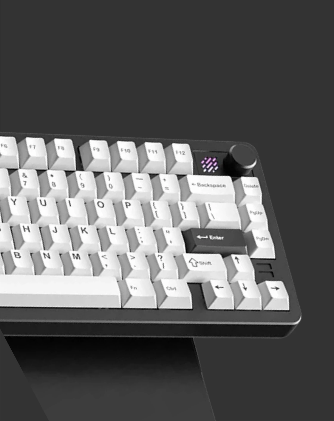 Midnight Black: 75% Aluminum Wireless Keyboard, Knob - Kerno
