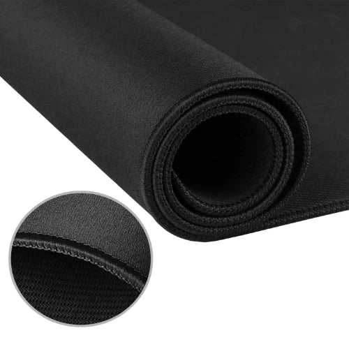 Plain Black Desk Pad : Cloth Surface, Stitched Edge - Kerno